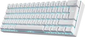 RK ROYAL KLUDGE RK61-DE 60% "Bluetooth" / laidinė / 2,4 GHz belaidė mechaninė klaviatūra, 61 klavišas, "Hot-Swap" mėlyno jungiklio "Blue Switch" žaidimų klaviatūra "Win/Mac", balta, QWERTZ vokiškas išdėstymas