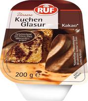 RUF Kakava tortų glazūrai, 200 g puodelyje, tinkama naudoti mikrobangų krosnelėje, skirta sausainiams, pyragams ir pyragaičiams glazūruoti ir puošti, be glitimo