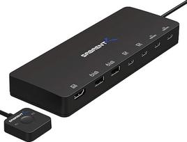 SABRENT KVM jungiklis 2 USB C įėjimai, 2 USB C išėjimai su 60 W PD, 2 USB prievadai, 1 HDMI prievadas 4K @ 60 Hz nešiojamajam kompiuteriui, kompiuteriui, spausdintuvui, skaitytuvui, pelei, klaviatūrai, LED įrenginių ekranams (USB-KCPD)