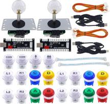 SJ@JX Arcade Game DIY Kit 2 Player Zero Delay USB Encoder Button Joystick Controller for Retro Raspberry MAME Jamma NES PC Windows