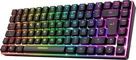 SPIRIT OF GAMER Belaidė "Bluetooth" žaidimų klaviatūra TKL RGB QWERTZ 65% pusiau mechaniniai klavišai su 25 apšvietimu, apsaugančiu nuo vaiduoklių, suderinama su kompiuterio išmaniuoju telefonu ir planšetiniu kompiuteriu