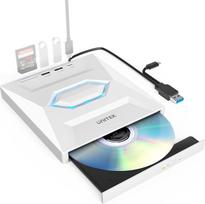 Unitek išorinis CD DVD diskas, USB C nešiojamasis CD/DVD +/-RW diskas/DVD grotuvas su SD kortelių skaitytuvu USB 3.0 USB C koncentratorius CD ROM įrašymo įrenginys, suderinamas su nešiojamuoju kompiuteriu "Windows Linux" OS "Surface Apple