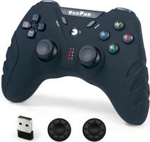 VooFun PC Controller, Wireless PS3 Controller PC Gamepad mit Dual-Vibration, Gaming Controller für PC Windows 11/10/8/7, PS3, Steam, Android Smart TV, TV Box, Raspberry Pi, Schwarz