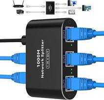 VPFET tinklo komutatorius 4 prievadų 1000Mbps LAN skirstytuvas nuo 1 iki 4 Gigabit RJ45 Ethernet jungiklis su USB-C maitinimo kabeliu Tinklo skirstytuvas, tinkamas maršrutizatoriui/kompiuteriams/televizoriui/įrenginiui