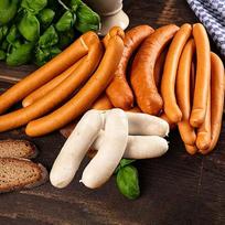 Wurstbaron® dešrelių degustacinis paketas - kario dešrelės, Vienos dešrelės, sūrio kranelio, sūrio, Vienos baltosios dešrelės - 1600 g