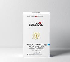 Maisto papildas SwissOvit OMEGA-3 TG 600 mg žuvų taukai, 30 kaps.