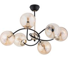 Sietynas ant stulpo AURORA 6xE14/10W/230V juoda/auksas
