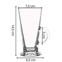 Stiklinės lattei, desertai su rankena Springos HA7496 280 ml rinkinys 6 vnt.