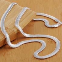 New 925 Sterling Silver 16/18/20/22/24 Inch 6mm Flat Snake Chain Necklace For Woman Man Fashion Wedding Party Charm Jewelry 40cm