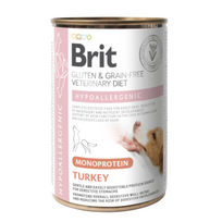 Brit GF Veterinary Diets konservai šunims Hypoallergenic Monoprotein Turkey, Svoris 400 g