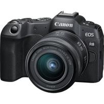 Skaitmeninis fotoaparatas Canon EOS R8 + RF 24-50mm IS STM + EF-EOS R, Juoda