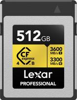 Lexar atm.korta CFexpress 4.0 Pro Gold  512GB R3600/W3300 Type B