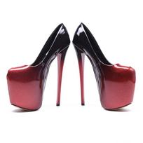 19 CM Moteriškos Seksualios Pumps Platformos Apvalios Kojos Modelis Pole Dance Aukštakulniai Batai Naktiniame klube Striptizo batai 34 raudona