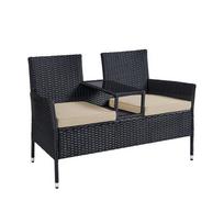 Lauko baldų komplektas balkonui, terasai | 3in1 | Juoda