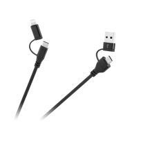 Kabelis USB A/C kištukas - USB C/žaibo kištukas (2+2) 1m