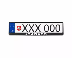 Juodi numerių rėmeliai - #Badass