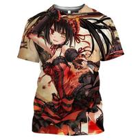 Mangas Date A Live Tokisaki Kurumi Sexy Girls Otaku Graphic T-Shirt Anime Short Sleeve Harajuku Shirt for Men Tops & Tees S