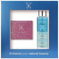 Veido odos priežiūros priemonių rinkinys Gli Elementi Cleanse & Plump GLI09995, rinkinį sudaro: glotninantis veido kremas 50 ml, akių makiažo valiklis 150 ml