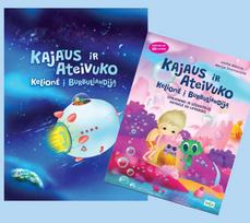 Kajaus ir Ateivuko Kelionė į Burbuliandiją. Komplektas: knyga ir spalvinimoir lipdukų knygelė