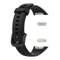 Silikoninis dirželis Huawei Band 6 Minkštas patogus pakaitinis riešo dirželis Huwei Honor Band 6 Laikrodžio dirželis Reguliuojama apyrankė juoda