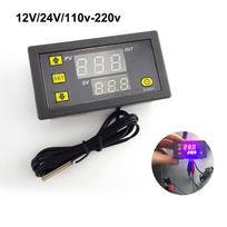 W3230 12v 24v 110v 220v kintamosios srovės DC LED skaitmeninis ekranas temperatūros valdiklis termostatas jutiklis reguliatorius šildymo / vėsinimo valdymas q1 12v