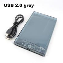 Išorinis HD dėklas 2.5 SATA į USB 3.0 5Gbps skaidrus nešiojamas išorinis kietasis diskas 2.5 HDD korpusas, skirtas kompiuterio disko SSD dėžutei USB 2.0 grey
