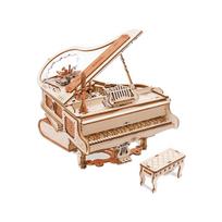 Rokr Magic Piano Mechaninis pats grojantis muzikos dėžutė vaikams ir suaugusiems Statybinių blokų rinkiniai Žaislai 3D medinis galvosūkis AMK81