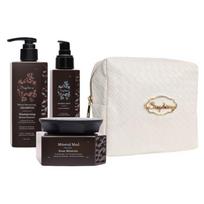 Plaukų priežiūros priemonių rinkinys Saphira Hydration Holiday Kit SAFHYDKIT, rinkinį sudaro: šampūnas plaukams 250 ml, mineralinis purvas plaukams 90 ml, aliejus plaukams 90 ml, kosmetinė