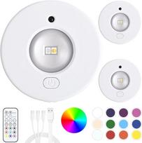3 vnt. RGB LED įkraunami šviestuvai po spintelėmis su nuotolinio valdymo pulteliu