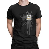 Pingvinas PC Nerd Core CPU Linux Marškinėliai Vyriški Kompiuterių Sistema Juokingi Grynos Medvilnės Marškinėliai Apvalia Kaklo trumpomis Rankovėmis Marškinėliai Drabužiai Marškinėliai Vyriški L chaki