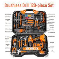 Buitinių įrankių rinkinys: Daugiafunkcinė elektrinė medienos apdirbimo kombinuota remonto dėžė 58VF brushless electric 120 piece set