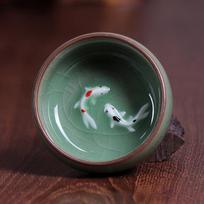 Longquan Celadono Porcelianiniai Arbatos Puodeliai Kinų Kungfu Arbatinukas Auksinės Žuvelės Arbatos Puodelis Dubenėlis 60ml Skilinėjęs Arbatos Servizas Puodeliai Dropshipping