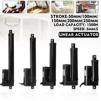 IP54 1500N linijinė pavara 50mm 100mm 150mm 200mm 250mm eiga linijinė pavara elektros variklis linijinis variklio valdiklis DC 12V 100mm