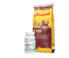 JOSERA Kids 12,5 kg + LAB-V Immuno Hard - imuniteto stiprinimas šunims ir katėms 45 kapsulės