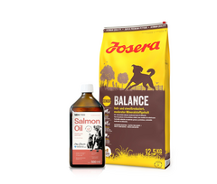 JOSERA Balance Senior/Light 12,5kg + Lab-V 100% lašišų aliejus įvairaus amžiaus šunims ir katėms 500ml šalto spaudimo
