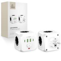 Baltas pakrovėjas / įkroviklis "Tech-Protect PCL3X4 Power Socket 2 USB & 2 Type-C & 3 Socket"