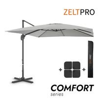 Gem. formos saulės skėtis su padu ir užvalkalu Comfort Light Grey