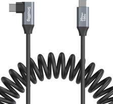 SmallRig 4792 USB-C Straight to USB-C Angled Coiled Data Cable