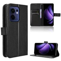 Leather Flip Cover for OPPO Reno13 F 4G/Reno 13F 5G PU Leather Card Clip Protective Case With Hand Strap juoda