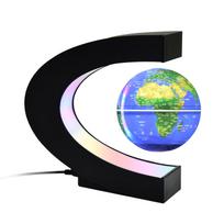 Plaukiojantis gaublys su LED šviesa 3 colių magnetinės levitacijos besisukantis pasaulio žemėlapis su įvairiaspalve šviesa Single LED Globe   BL-1 US Plug