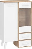 Vitrina Nordis 1D2SW, ąžuolo/baltos spalvos