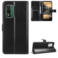 Odinis atlenkiamas dėklas Nokia XR21, Nokia XR20 PU odinis atlenkiamas dėklas su kortelių laikikliu ir apsauginiu dėklu su rankiniu dirželiu for Nokia XR21 juoda