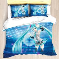Kawaii mergaitės H-Hatsune Miku animacinis pledo užvalkalas Antklodės patalynės komplektai Minkštas antklodės užvalkalas ir pagalvių užvalkalai Vienvietis_Dvigulis_Karališkas_Karališkas EU Twin 135x200cm