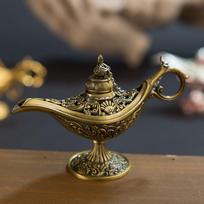 12 cm(4,7 colio)Klasikinės Retos Tuščiavidurės Legendos Aladino Magiška Džino Lempa Smilkalų Degikliai Retro Norų Aliejinė Lempa Namų Dekoras Dovana