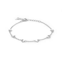 ANDYWEN 925 Sterling Silver Heart Shape Charm Bangle Chain Bracelet 2023 Women Fine Jewelry Fashion Jewels M