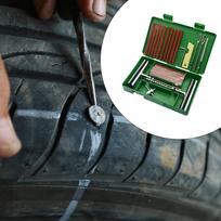 Padangų taisymo įrankių rinkinys plokščias pradūrimo įrankis keturračiui RV 33 vnt. žalias 33 pcs mėlyna