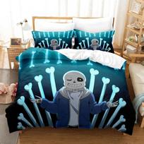 Naujas Undertale Sans patalynės komplektas Vienvietis Twin Pilnas Karalienės Karaliaus Dydžio Patalynės Komplektas Suaugusiems Vaikams Miegamojo Antklodės Užvalkalų Rinkiniai Anime Patalynės Lakštų Rinkinys 70x133cm 2pcs