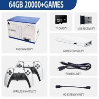 M15 Game Stick Mini TV delninis žaidimų pultas Belaidis žaidimų pultelis Vaizdo žaidimų 64G 20000+ Retro žaidimo HD išvestis Dviejų žaidėjų, skirtų PS1 ir kt.