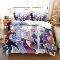 Naujas Re Zero Rem Ram patalynės komplektas 3D spausdinimo Kawaii animacinis anime trijų dalių komplektas Suaugusiųjų vaikų miegamojo antklodės užvalkalų komplektai Namų tekstilė EU Twin 135x200cm