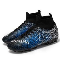 Unisex Aukštakulniai Futbolo Batai Spalvingi Lauko Ilgakočiai Sportiniai Futbolo Batai Didelio Dydžio Jaunimo Sportiniai Vaikų Futbolo Batai 35 juoda